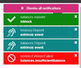 Error while sending a transaction