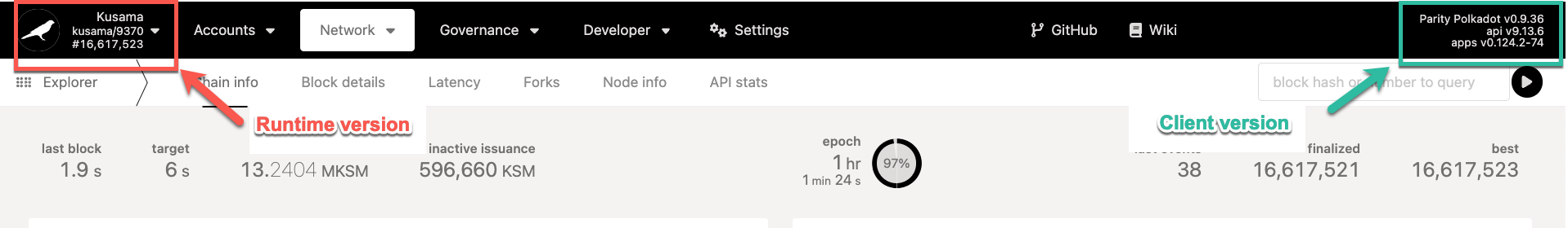 Runtime vs Client versioning